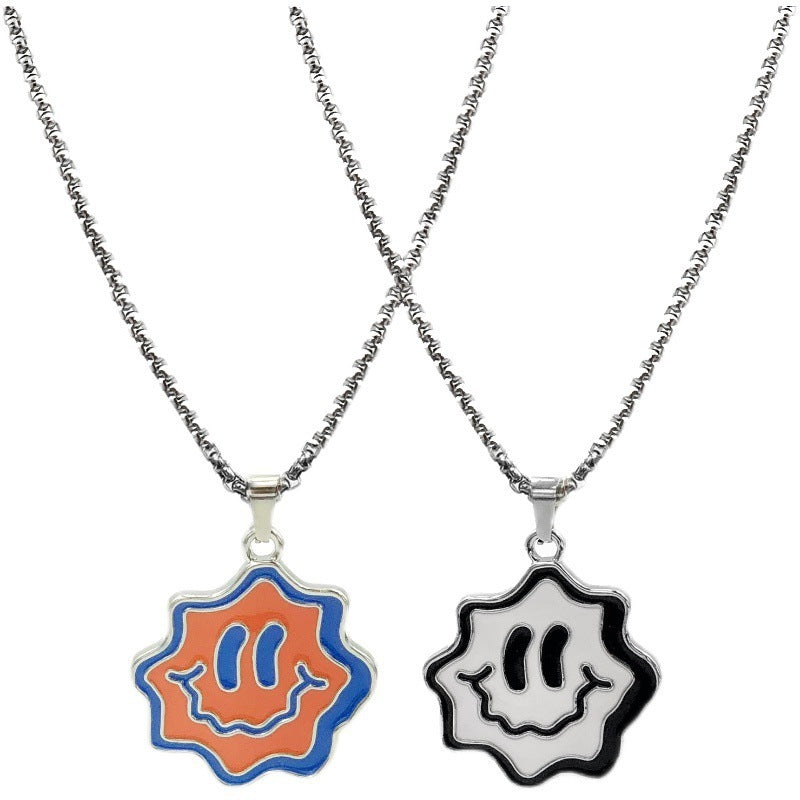 Wellen-Gesichts-Halskette Hip-Hop Anhänger Beliebter Schmuck Lustige Street-Accessoires