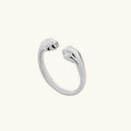 Anillo de plata con pata de gato adorable de joyería de moda para gatos callejeros