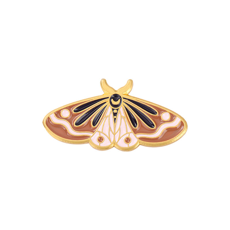 Broche de pintura con forma de mariposa y polilla con goteo de aceite creativo
