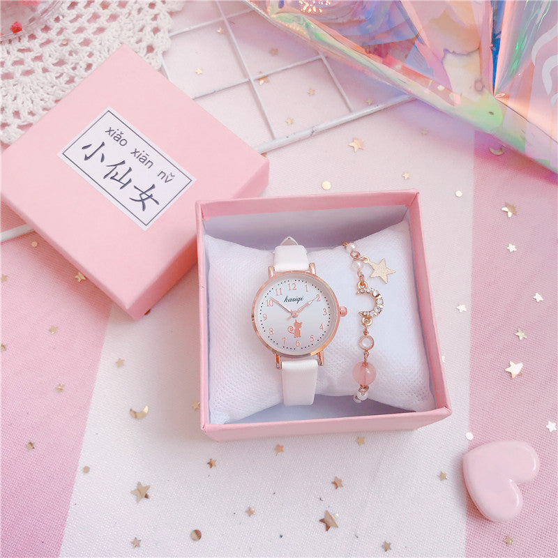 Reloj infantil de temperamento sencillo, estilo universitario, bosque salvaje