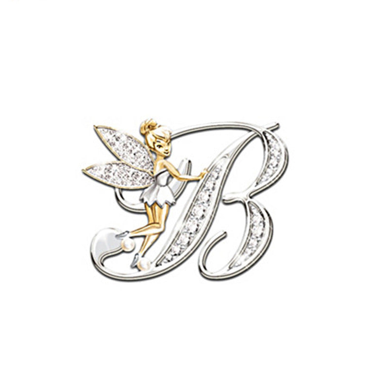 Broche de mujer con 26 letras inglesas