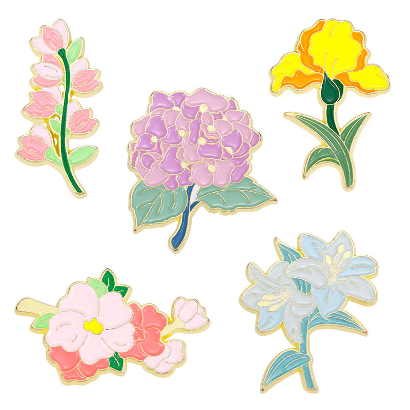 Lilien-Veilchen-Blumen-Serie Brosche