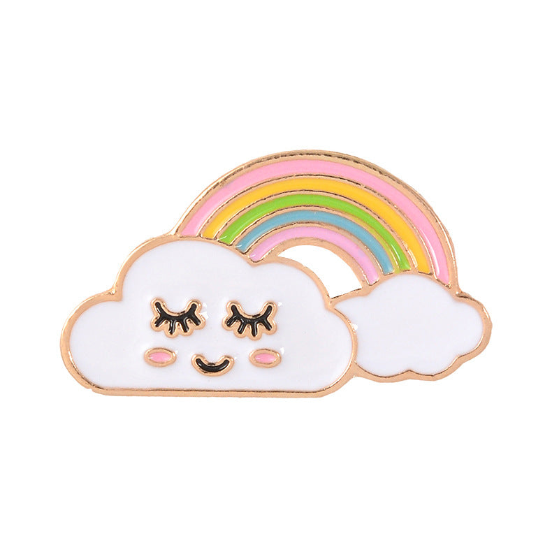 Broche de insignia de nube arcoíris creativa