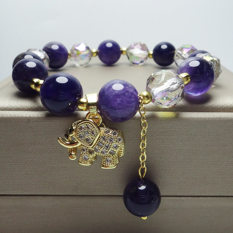 Damenmode personalisiertes Armband aus natürlichem Amethyst