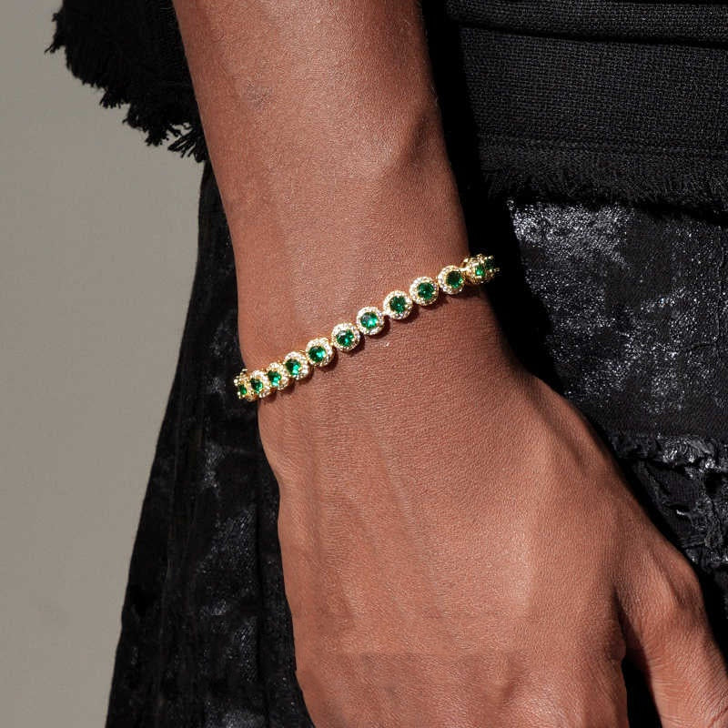Vergoldetes Türkis-Tennisarmband