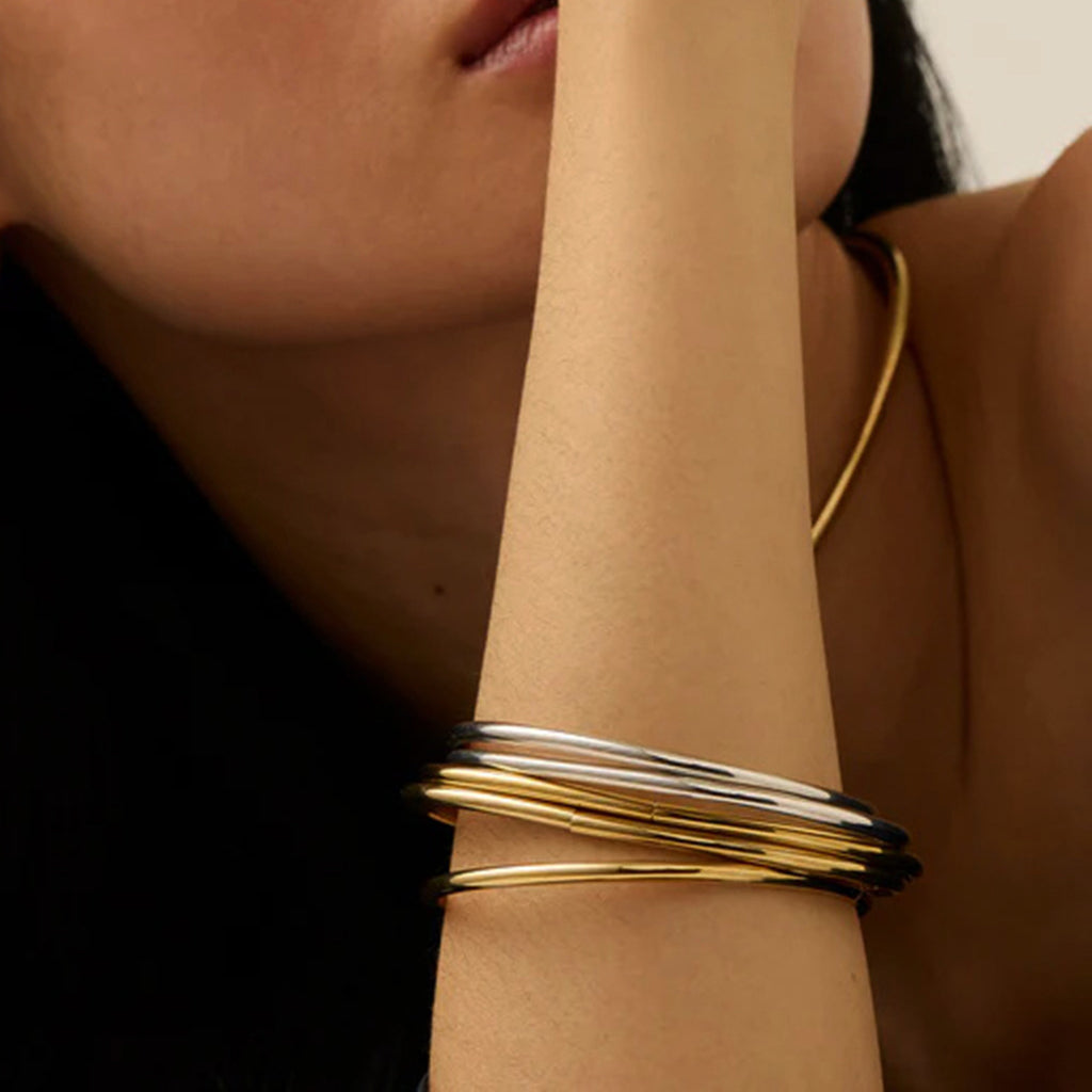 Hochwertiger Edelstahl Schlichtes Armband Armreif Schmuck