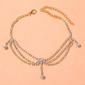 European And American Flow Rhinestone Multi-layer Anklet Ins Style Ornament