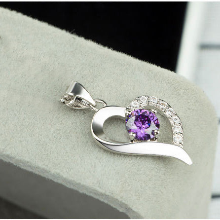 Liebeskette Damen Süßer Herzförmiger Anhänger Einfaches Temperament Silber Artikel Schmuck