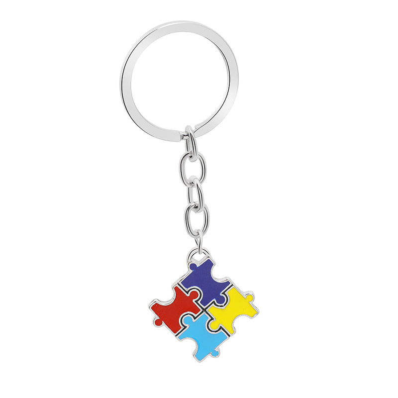 Llavero Esmaltado Colorido de Concientización sobre el Autismo