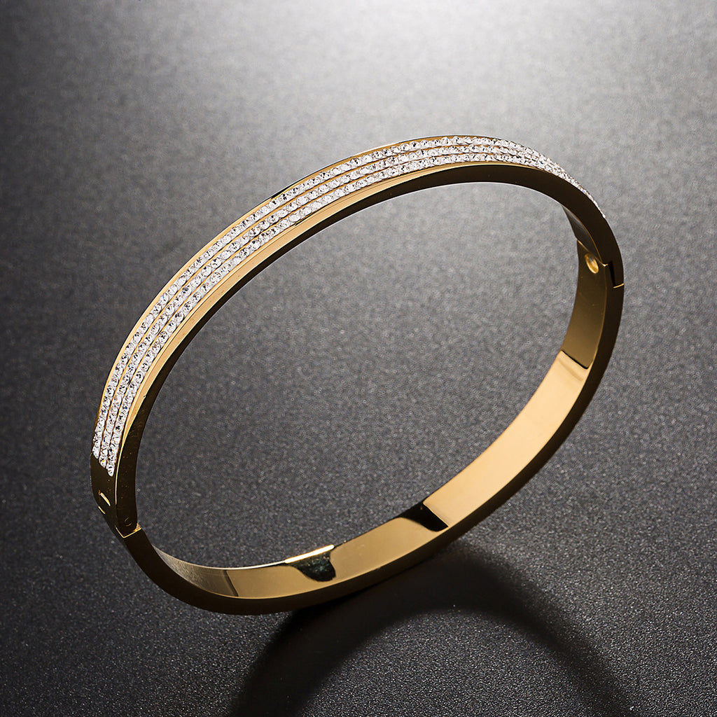 Conjunto de Reloj de Lujo para Mujer, Reloj Dorado