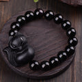 Pulseras de obsidiana natural para hombres y mujeres