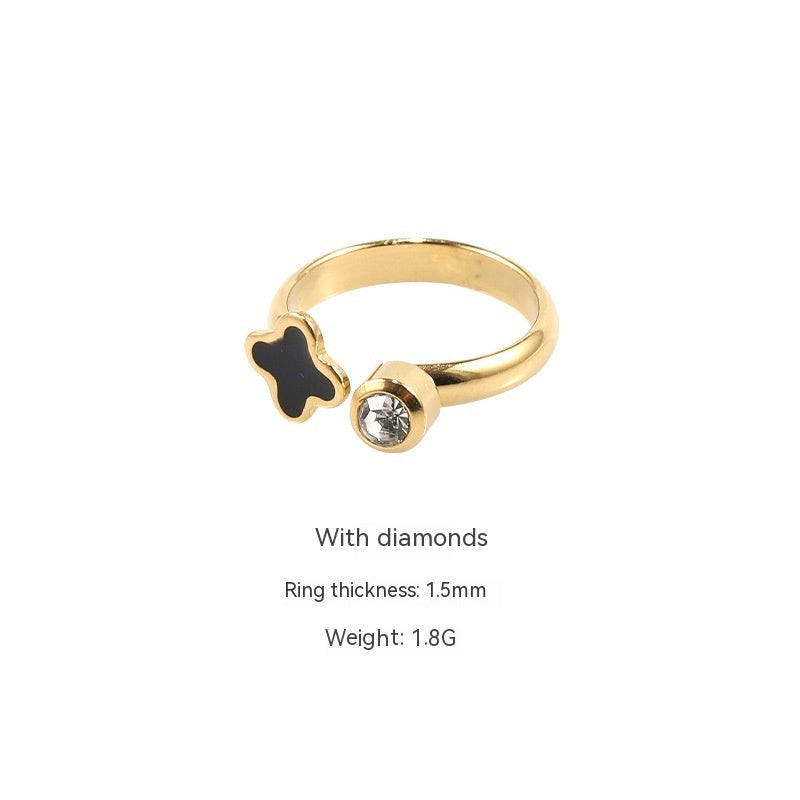 Modeschmuck Titanstahlring Damen Öffnung Nischen-Persönlichkeit
