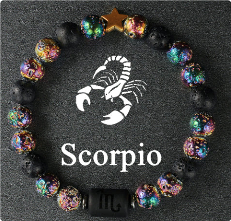 Twelve Constellation Couple Bracelet Tigereye Handmade Bracelet Shooter