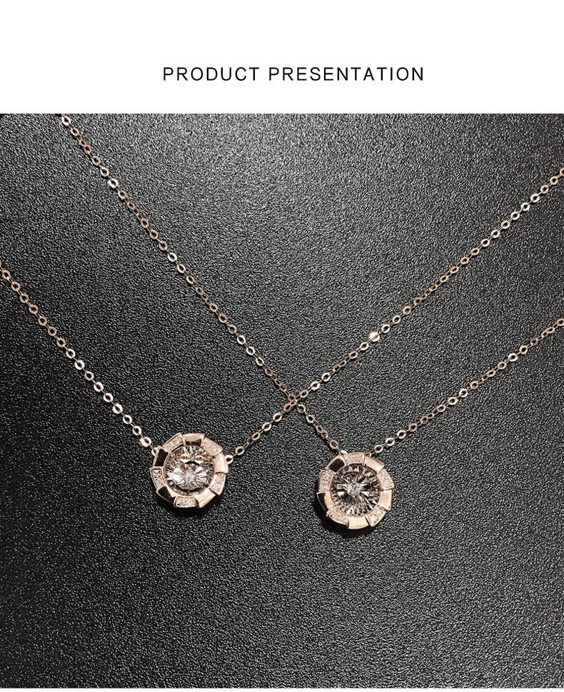Roségold Pulsierendes Herz Diamant-Anhänger Schlüsselbeinkette