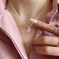 Collar Sencillo de Corazón Amoroso 925 en Plata de Ley con Adorno de Oro Tridimensional INS para Mujer