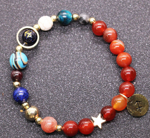 Twelve Constellation Blue San Constellation Bracelet 8mm Agate