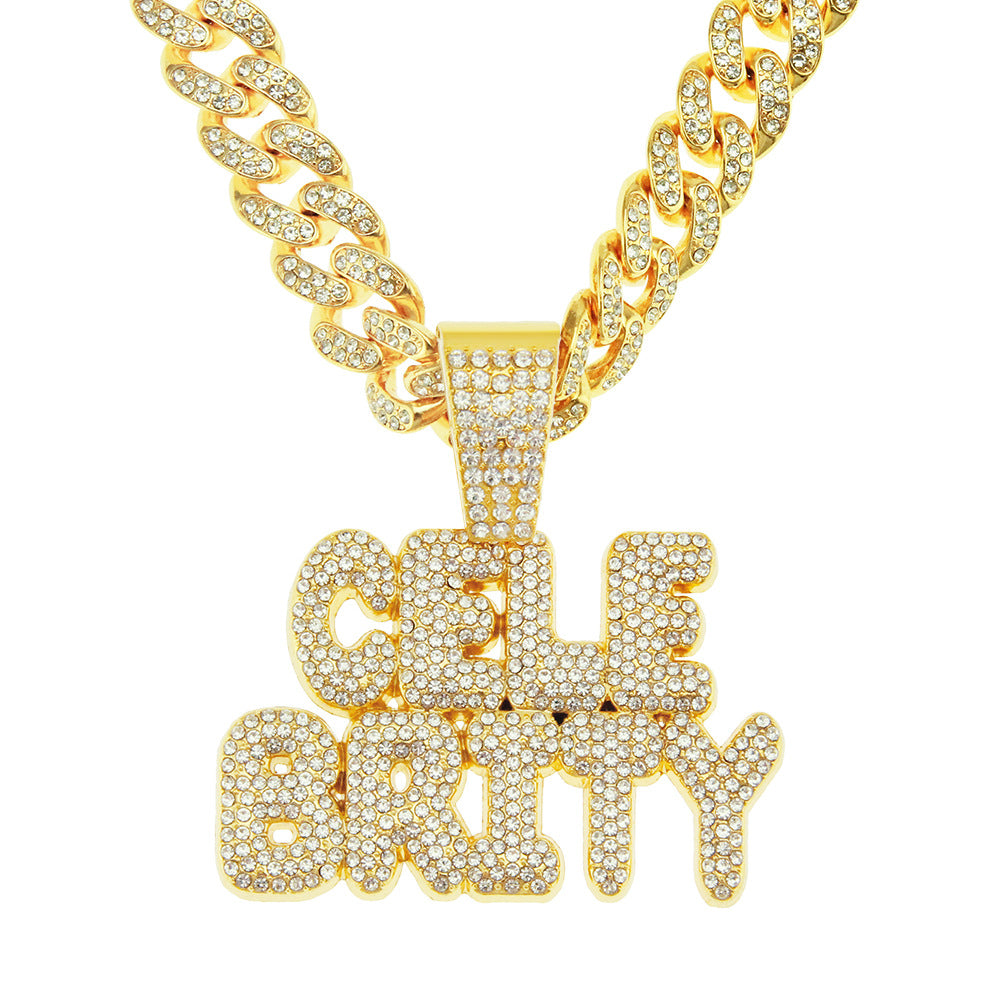 Cadena Cubana con Colgante de Diamantes Fresco para Hombre