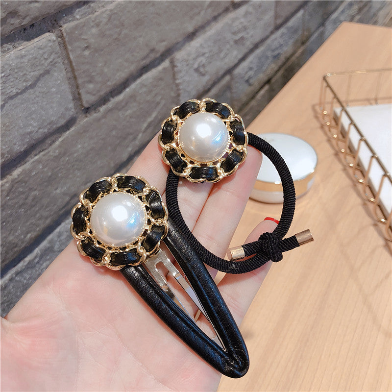 Haartrimmclip Federduft Perlenhaarclip Ponyclip Student Haarschmuck