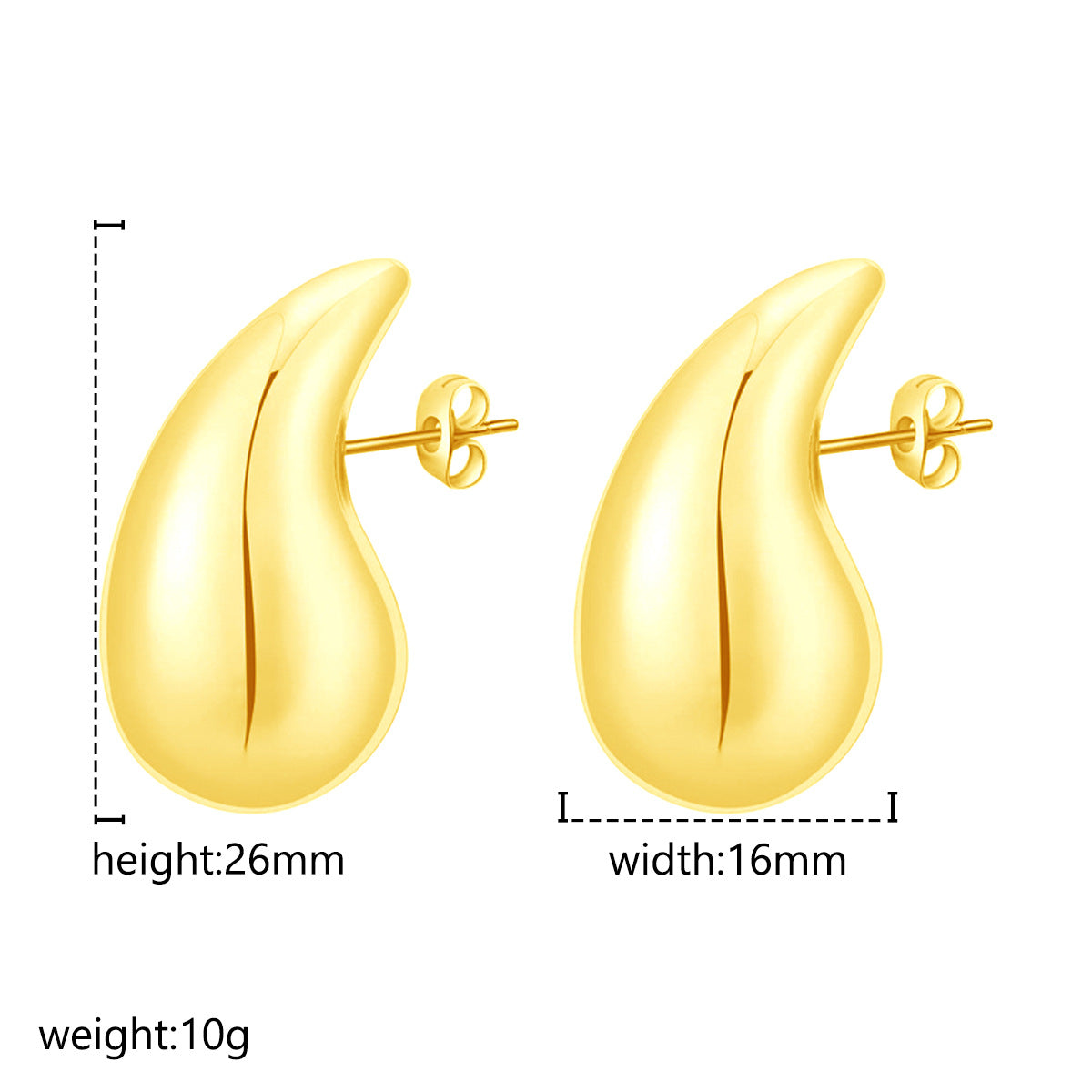 Pendientes de gota de acero inoxidable de moda para mujer