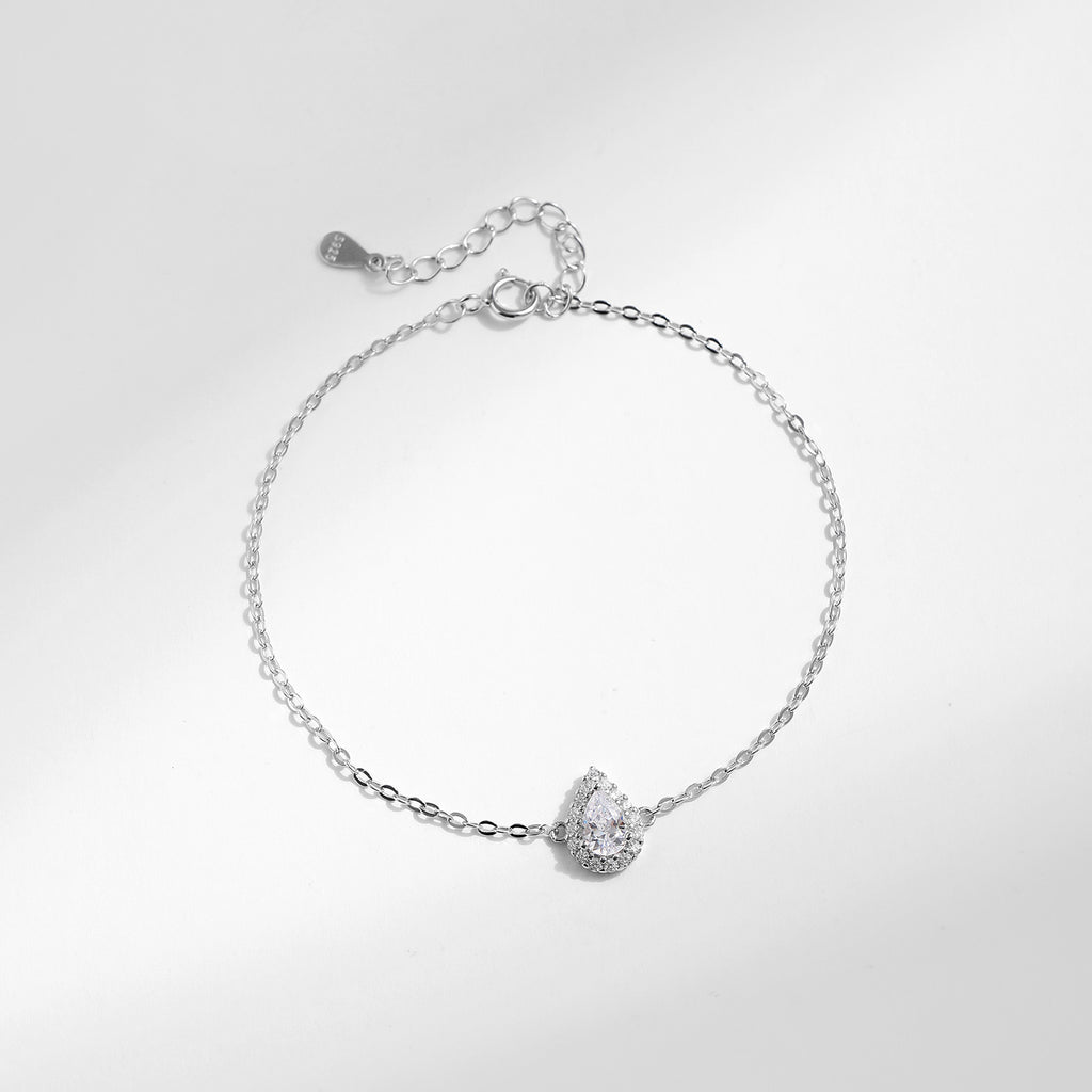 MODIAN MODIAN S925 Sterling Silver Temperamental Elegant Zircon Drop-shaped Diamond Bracelet