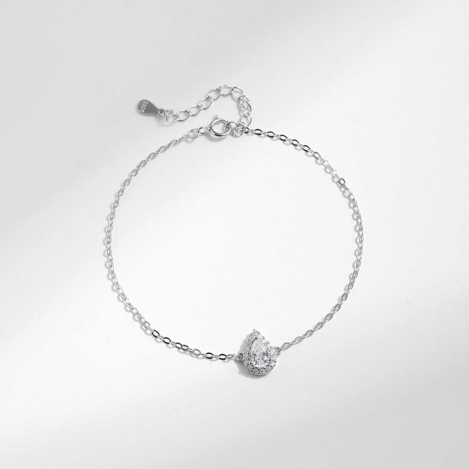 MODIAN MODIAN Pulsera de Plata de Ley 925 con Circonita Elegante en Forma de Gota