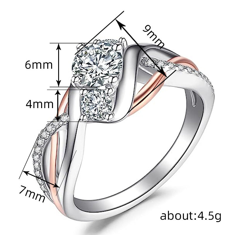 Zirkon-Glanzring für Damen, modisches Geometrie-Muster