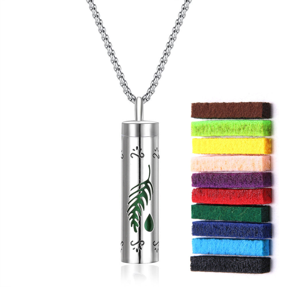 316L Stainless Steel Aromatic Perfume Oil Essential Oil Diffuser Pendant Necklace