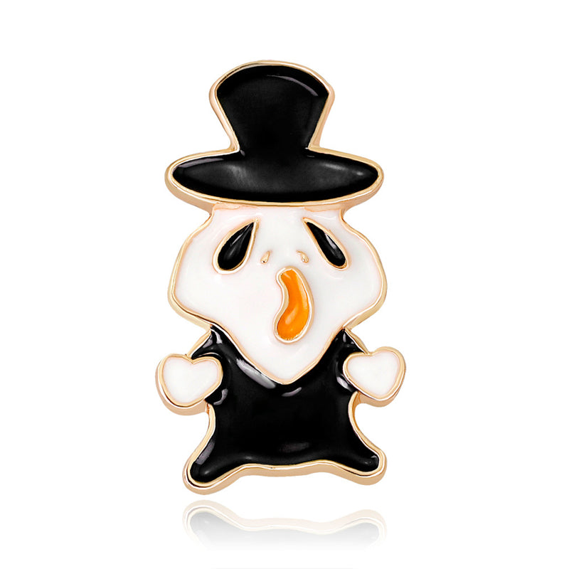 Halloween Lila Und Weiße Lustige Teufelskürbis Brosche