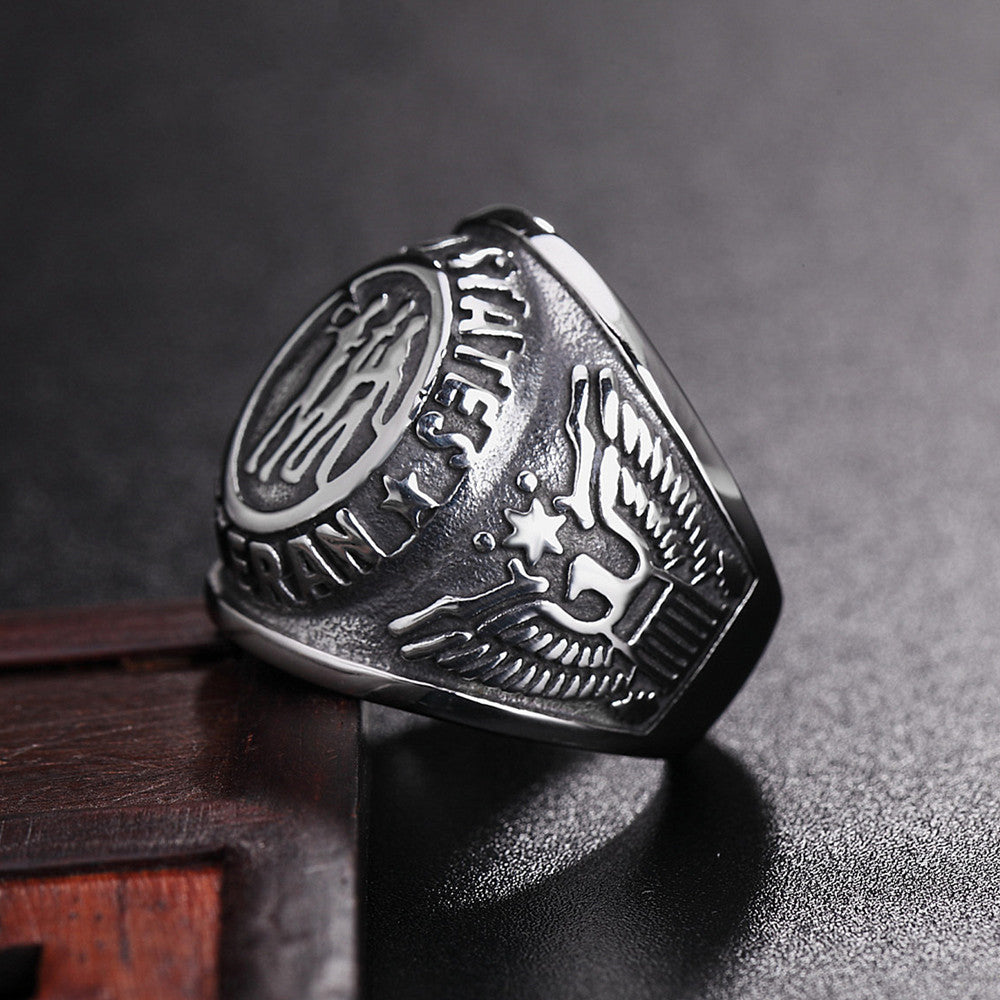 Herrenmode Personalisierter Titanstahlring