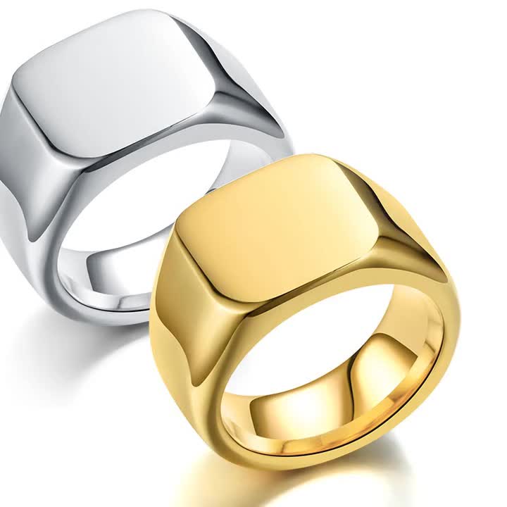 Vintage Edelstahl Glattgesicht-Ring Schmuck Party Geschenk