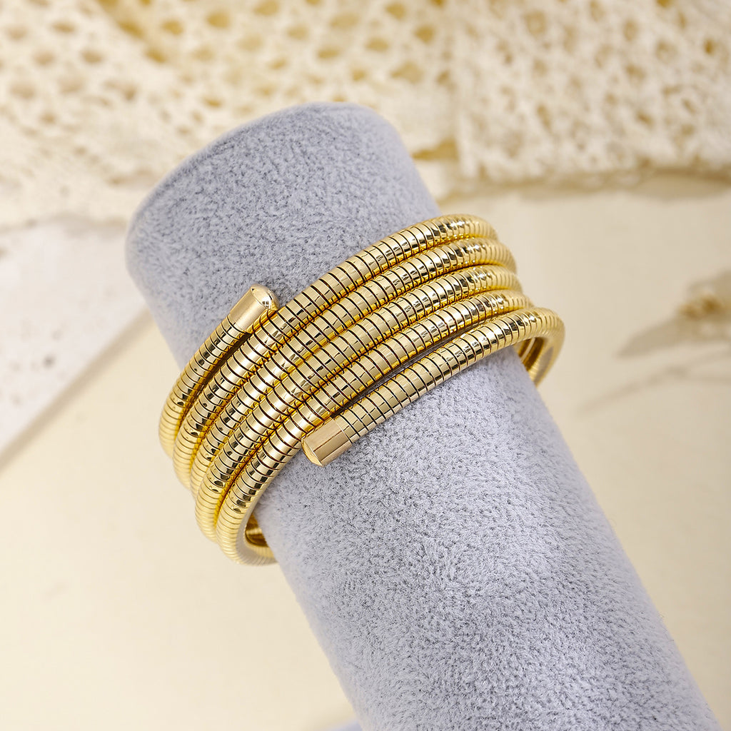 Pulsera de aleación sencilla multicapa exagerada