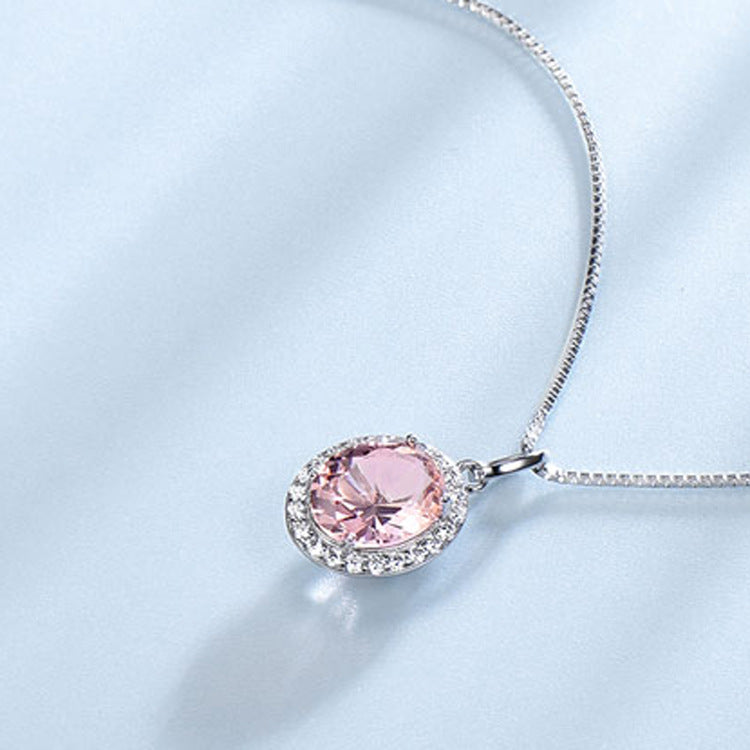 Cadena con colgante de gema más vendida en plata de ley
