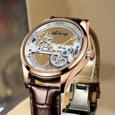 Automatische mechanische Uhr Kreative hohle Herrenuhr Generation Silikonarmbanduhr