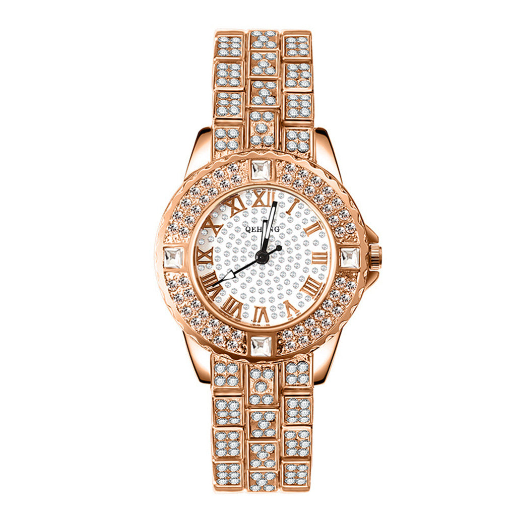 Neue Damenanzug-Armbanduhr, modisch, exquisit mit Diamant, englische Uhr