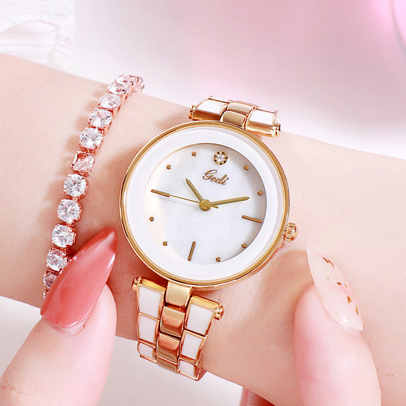 Reloj de mujer estilo coreano, moderno, de cuarzo blanco, para estudiante