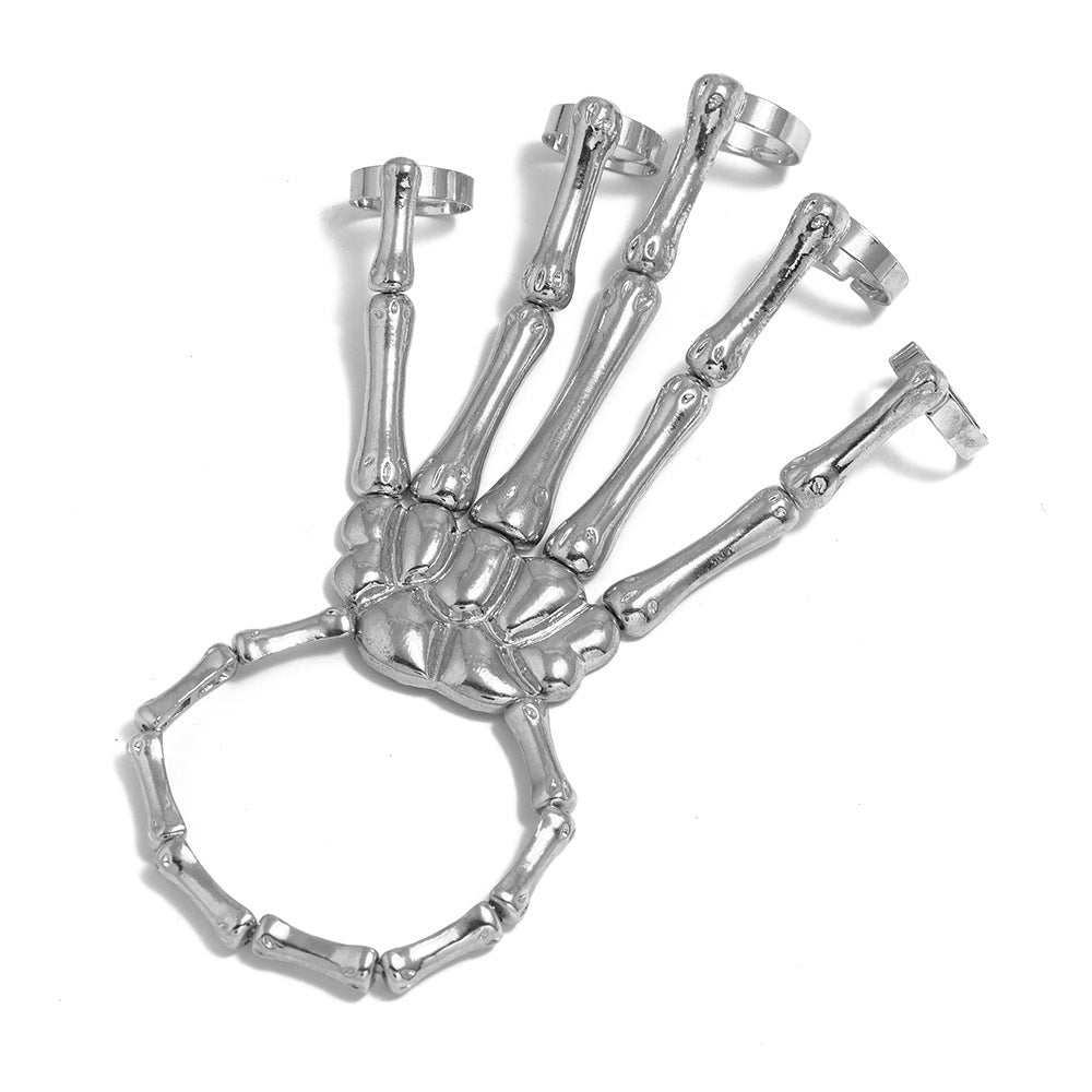 Punk übertriebene Metalltextur Doppelfinger Geisterhand Totenkopf Armband