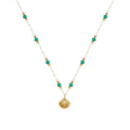 Green Crystal Shell Necklace Female New Light Luxury Niche Fashion Elegant Delicate Collarbone Chain Retro Temperament Necklace