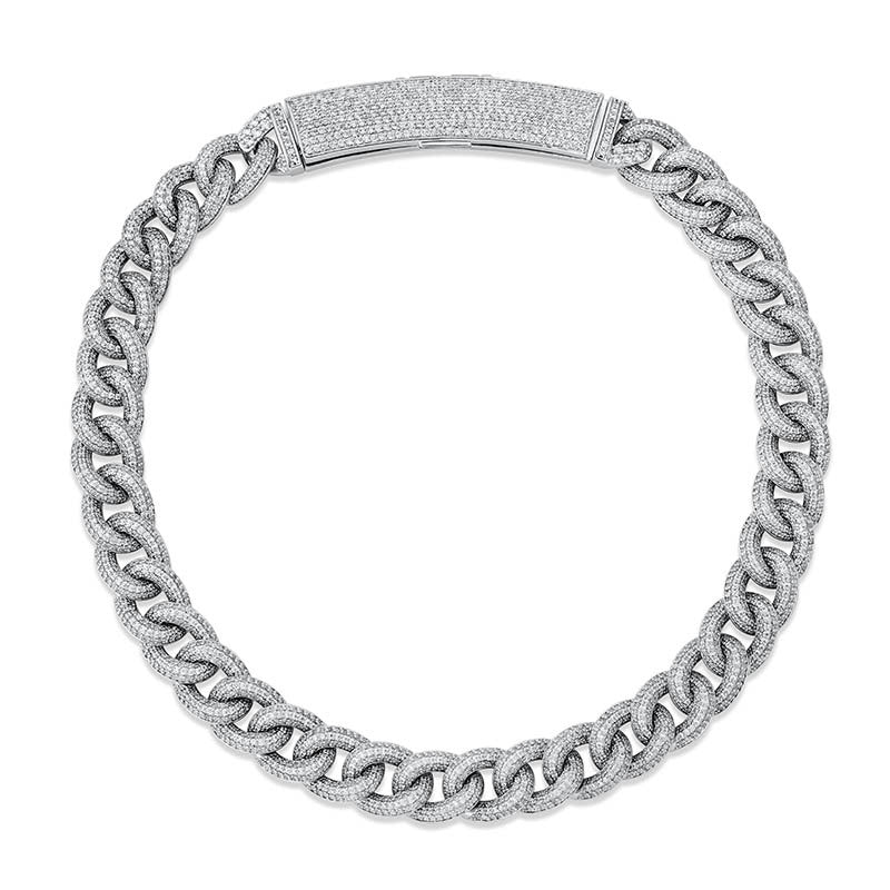 Collar de hombre de Hip Hop con cadena cubana, hebilla de joyería Big Box y circonitas completas