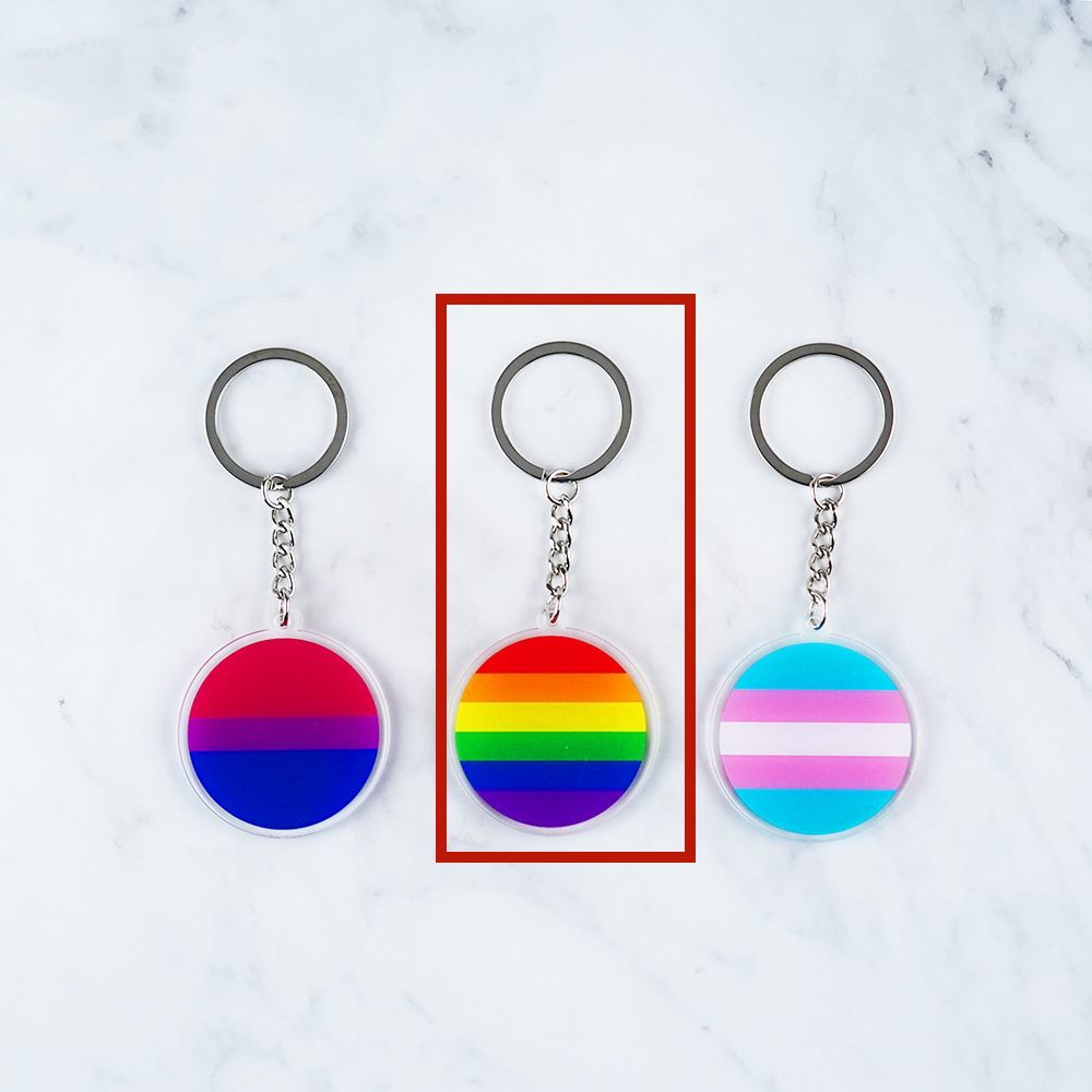 Llavero con Colgante de Bandera LGBT Bisexual Transgénero