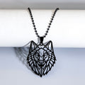 Halskette mit Wolfskopf-Anhänger aus Edelstahl für Herren Tierschmuck
