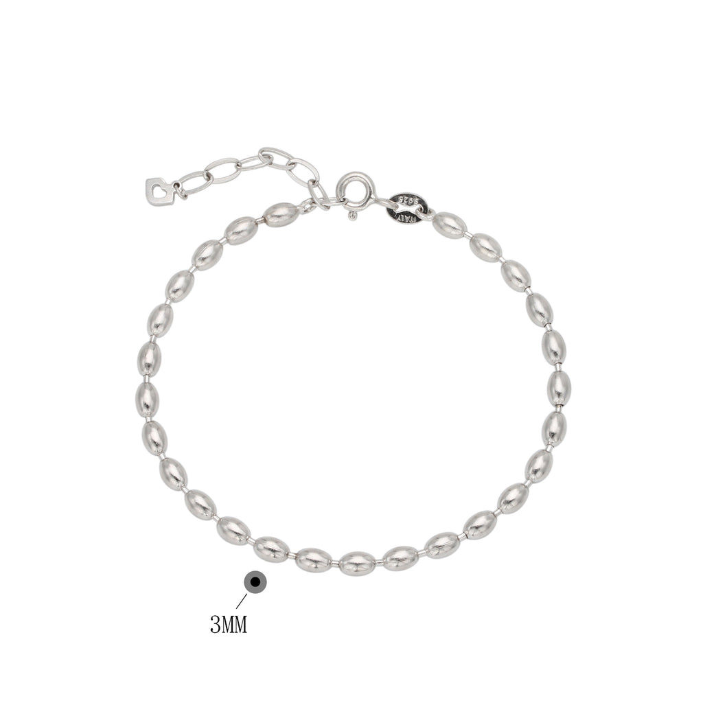 S925 Sterling Silver Simple Elegant Beanie Bracelet