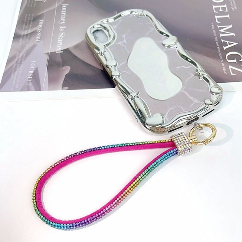 Cordón para teléfono móvil, cadena de muñeca, cordón de lujo con diamantes de imitación, cuerda anticaída