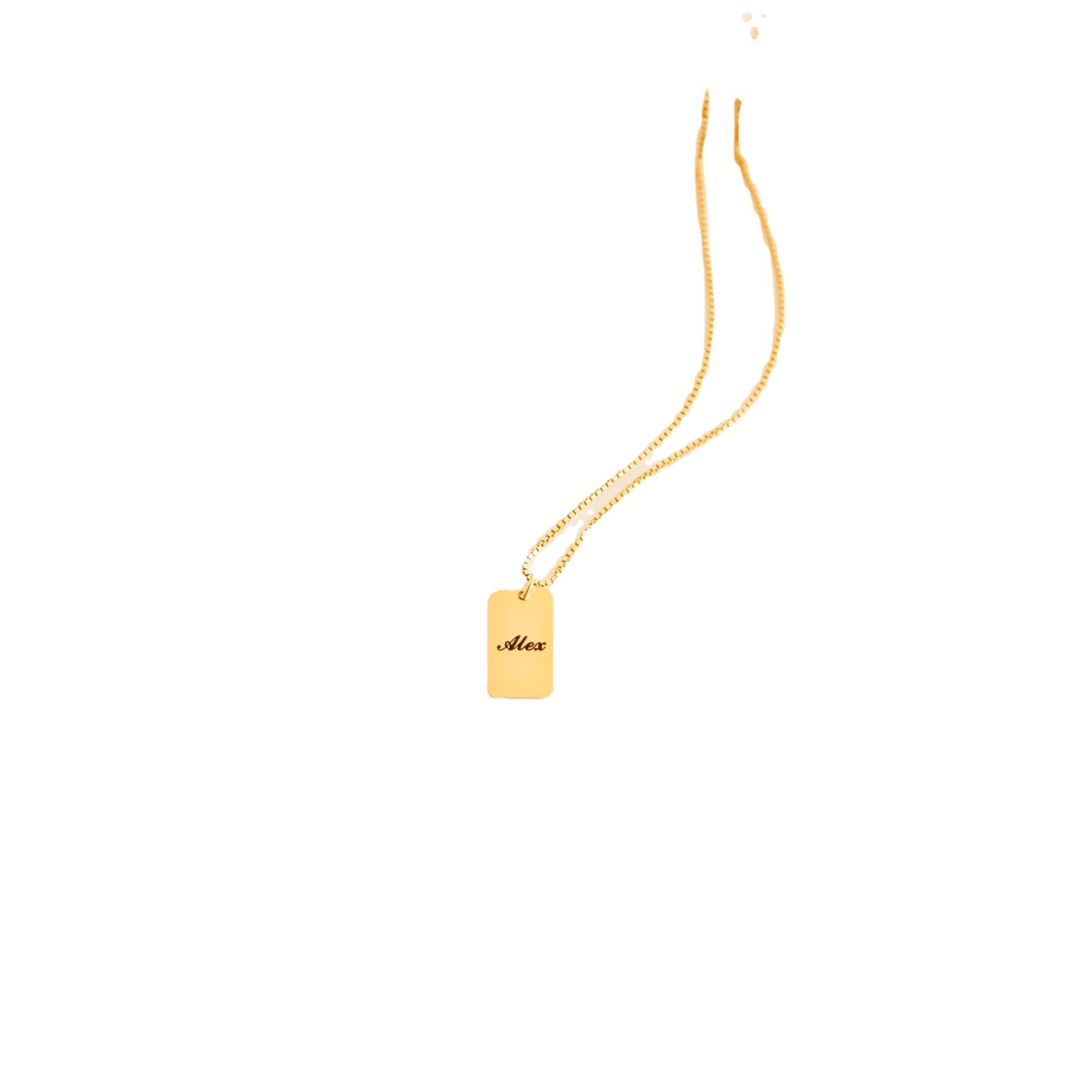 DIY Personalized Name Square Box Chain Necklace