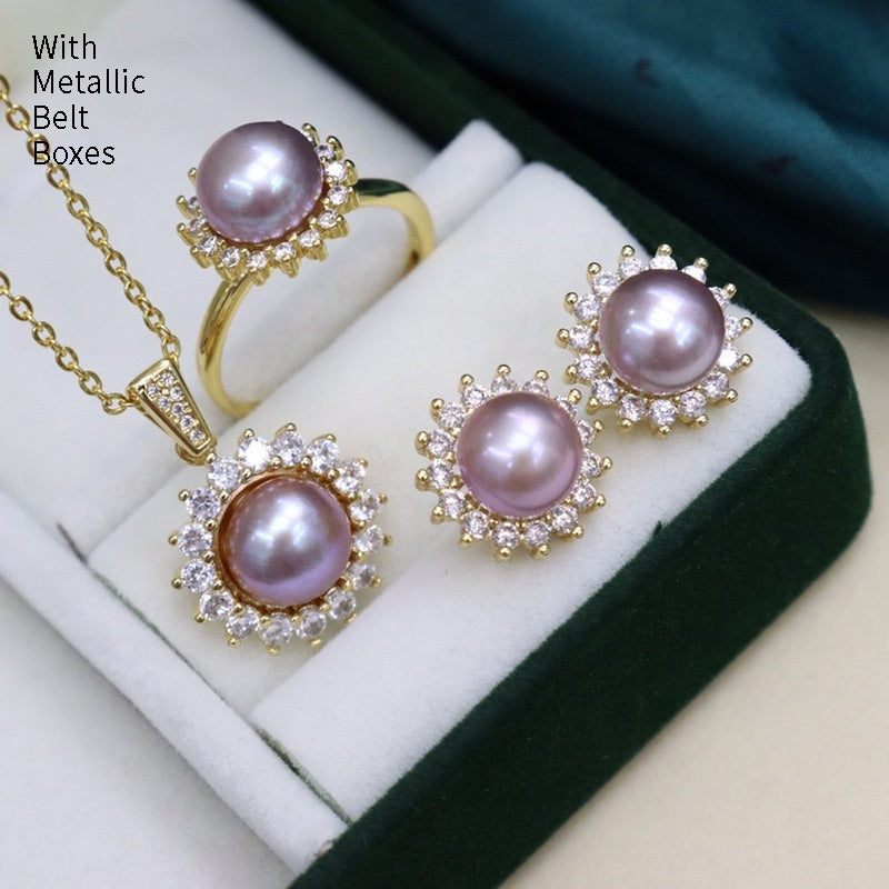 Süßwasserperlen Schlichtheit All-Match-Halsketten-Set