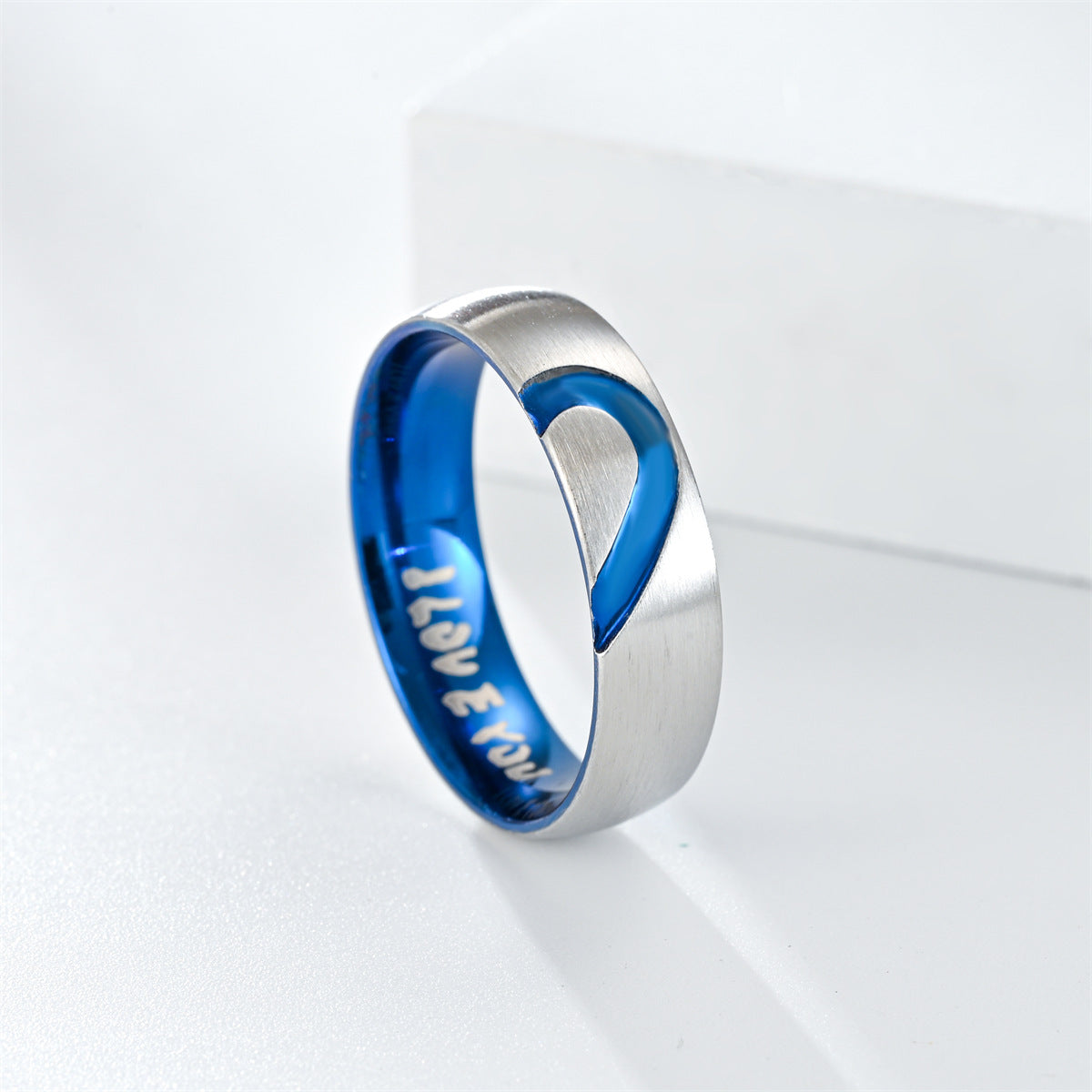 Herzform mit Diamant Edelstahl ICH LIEBE DICH Paarring