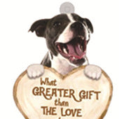 Llavero acrílico con diseño de perro enamorado