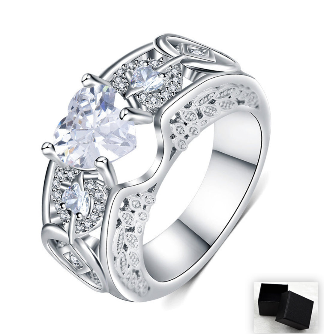 Princess Ring Heart-shaped Ruby Engagement Ring