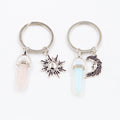 Vintage Valentine's Day Alloy Heart Moon Sun Hexagonal Prism Keychain