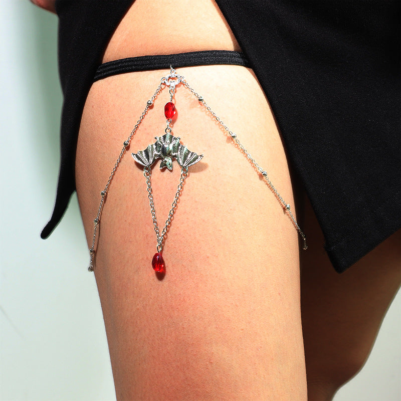 Joyas de cadena larga con colgante de murciélago creativo para mujer