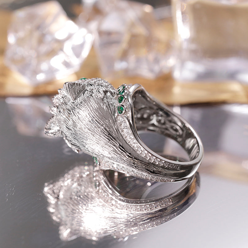 Premium-Designer-Sterlingsilber mit simuliertem Smaragd